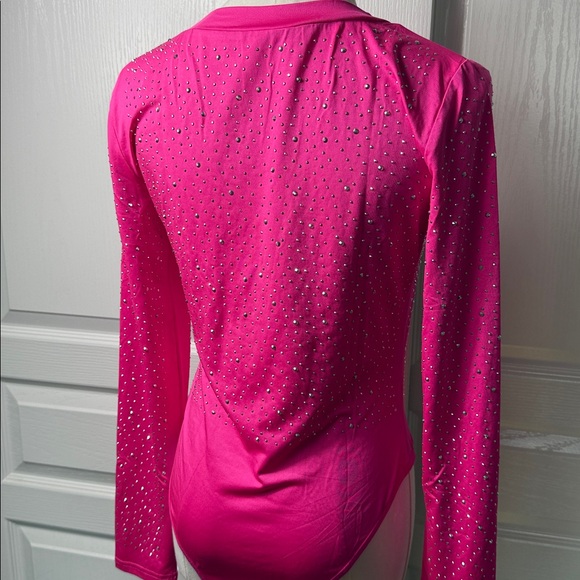 Pink Rhinestone Embellished Women's Top - Picture 4 of 8